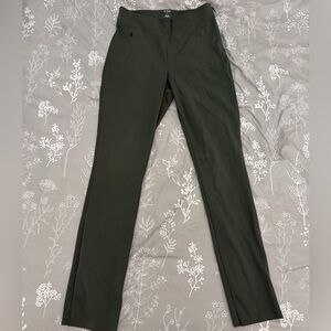Women's Olive Green Pull-On Straight-Leg Pants